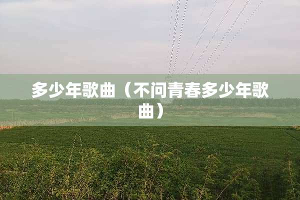 多少年歌曲（不问青春多少年歌曲）