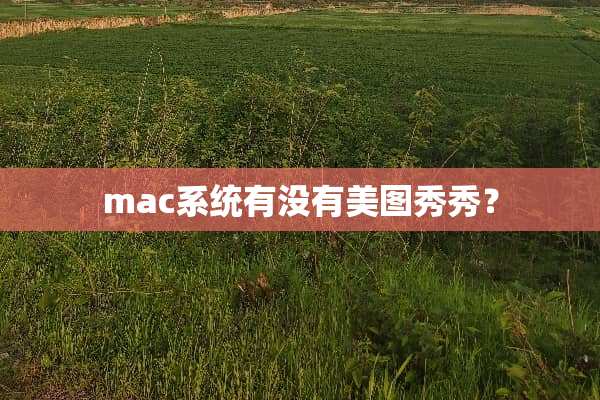 mac系统有没有美图秀秀？