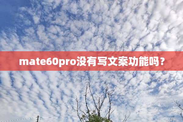 mate60pro没有写文案功能吗？
