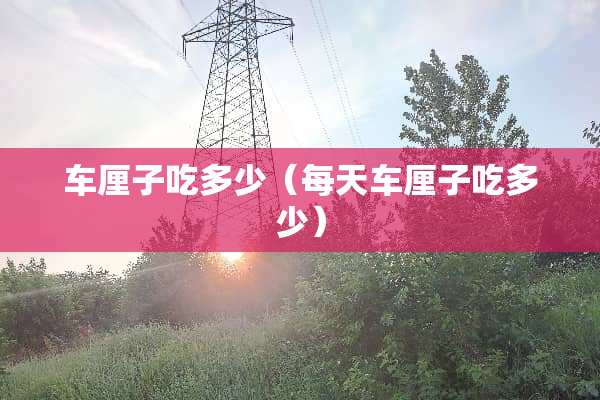 车厘子吃多少（每天车厘子吃多少）