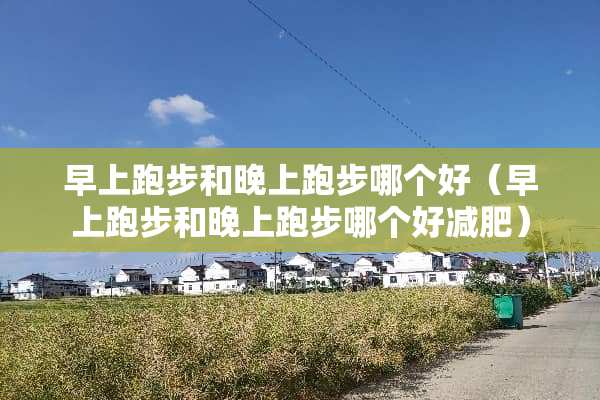 早上跑步和晚上跑步哪个好（早上跑步和晚上跑步哪个好减肥）