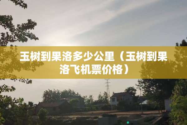 玉树到果洛多少公里（玉树到果洛飞机票价格）