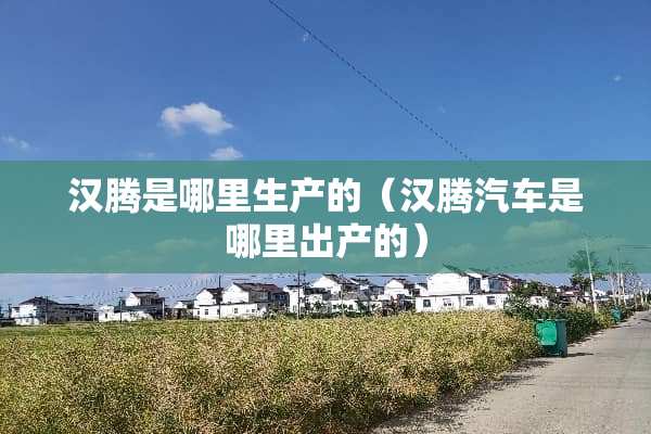 汉腾是哪里生产的（汉腾汽车是哪里出产的）