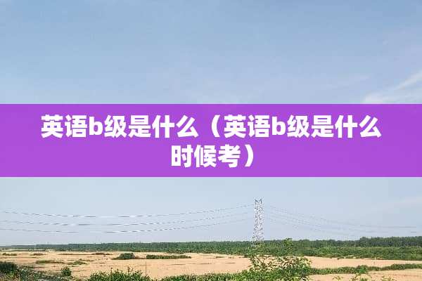 英语b级是什么（英语b级是什么时候考）