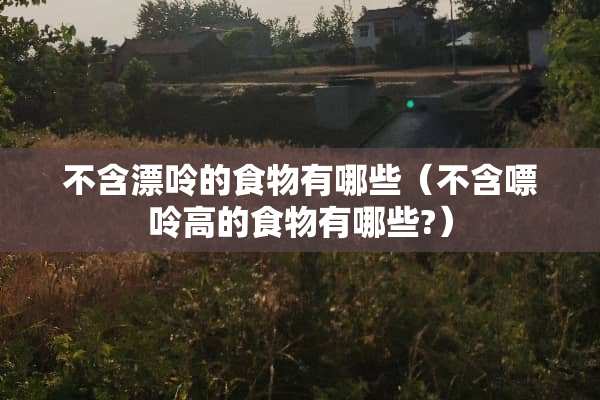 不含漂呤的食物有哪些（不含嘌呤高的食物有哪些?）