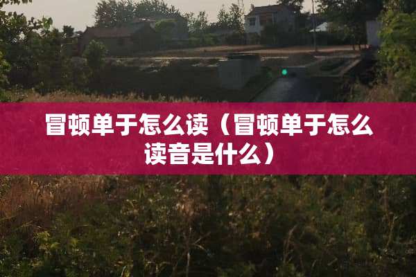 冒顿单于怎么读（冒顿单于怎么读音是什么）