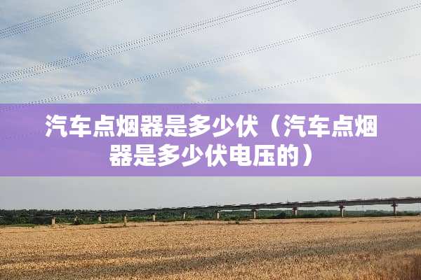 汽车点烟器是多少伏（汽车点烟器是多少伏电压的）