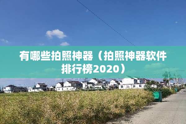 有哪些拍照神器（拍照神器软件排行榜2020）
