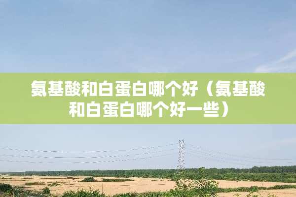 氨基酸和白蛋白哪个好（氨基酸和白蛋白哪个好一些）