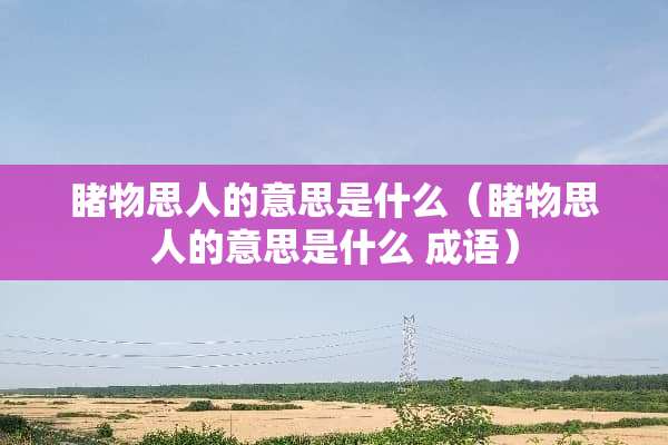 睹物思人的意思是什么（睹物思人的意思是什么 成语）