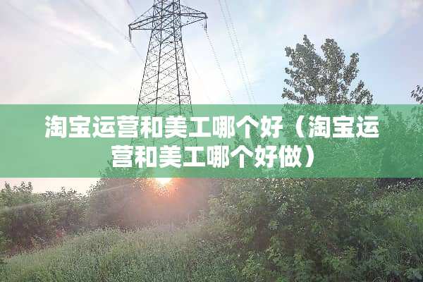 淘宝运营和美工哪个好（淘宝运营和美工哪个好做）