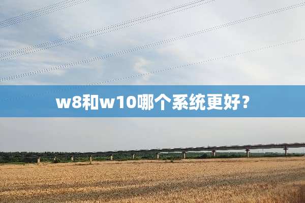 w8和w10哪个系统更好？
