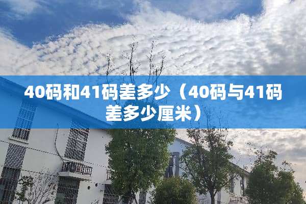 40码和41码差多少（40码与41码差多少厘米）