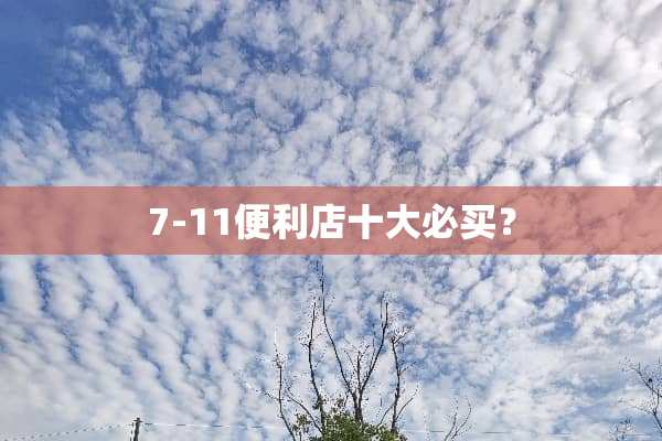 7-11便利店十大必买？