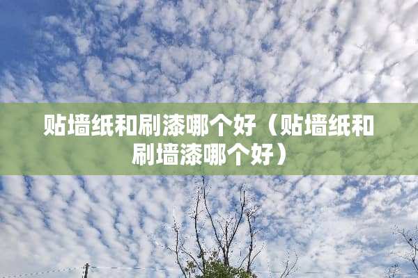 贴墙纸和刷漆哪个好（贴墙纸和刷墙漆哪个好）