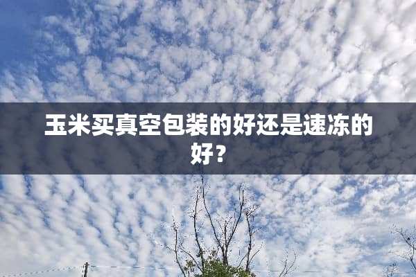 玉米买真空包装的好还是速冻的好？