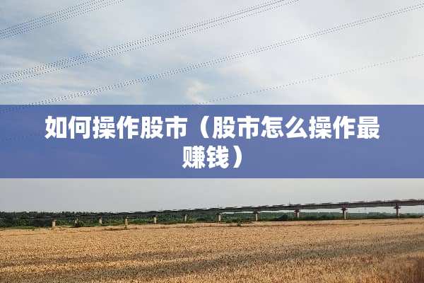 如何操作股市（股市怎么操作最赚钱）
