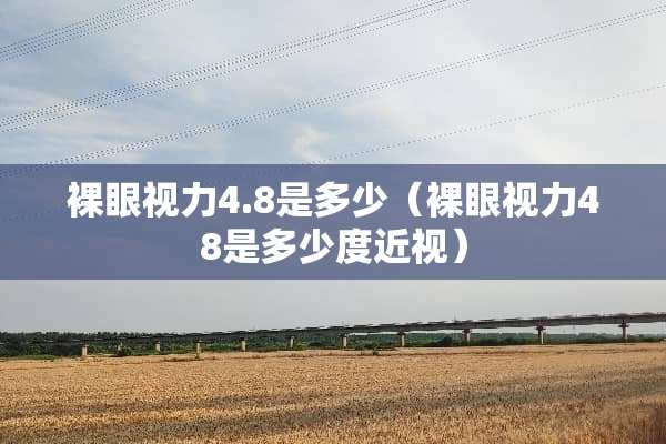 *眼视力4.8是多少（*眼视力48是多少度近视）
