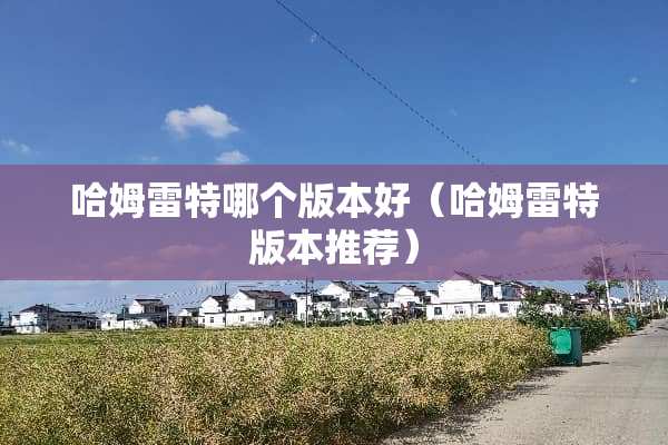 哈姆雷特哪个版本好（哈姆雷特版本推荐）