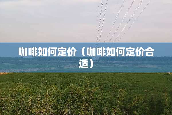 咖啡如何定价（咖啡如何定价合适）