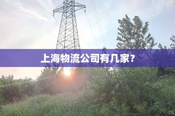 上海物流公司有几家？