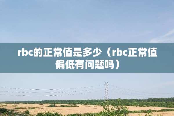 rbc的正常值是多少（rbc正常值偏低有问题吗）