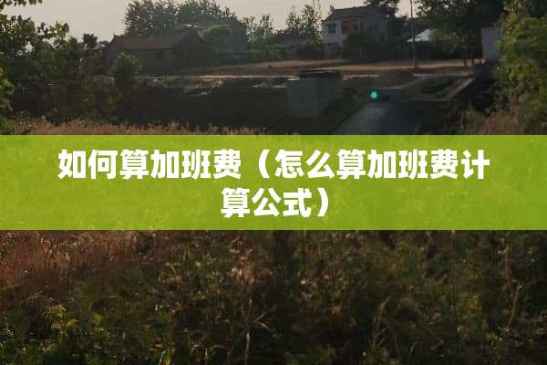 如何算加班费（怎么算加班费计算公式）