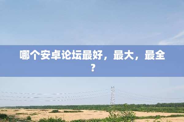 哪个安卓论坛最好，最大，最全？