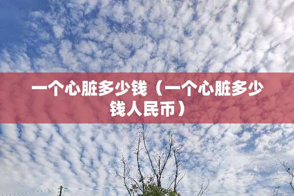 一个心脏多少钱（一个心脏多少钱人民币）