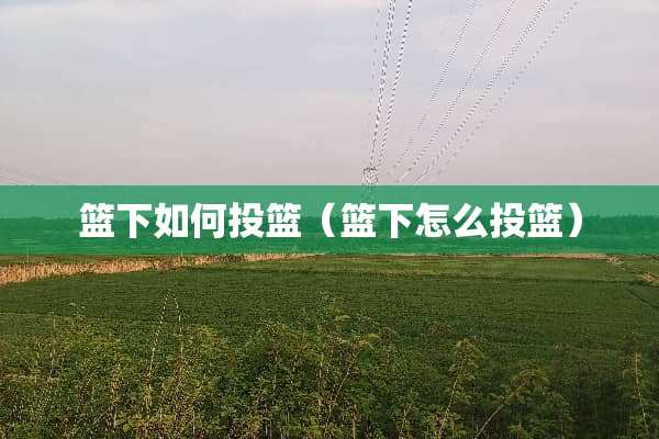 篮下如何投篮（篮下怎么投篮）