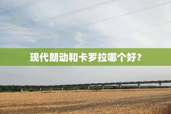 现代朗动和卡罗拉哪个好？