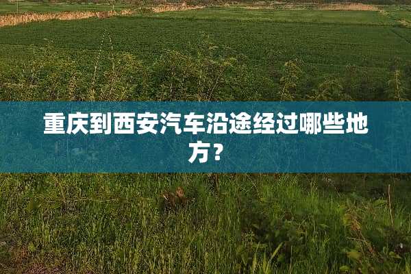 重庆到西安汽车沿途经过哪些地方？
