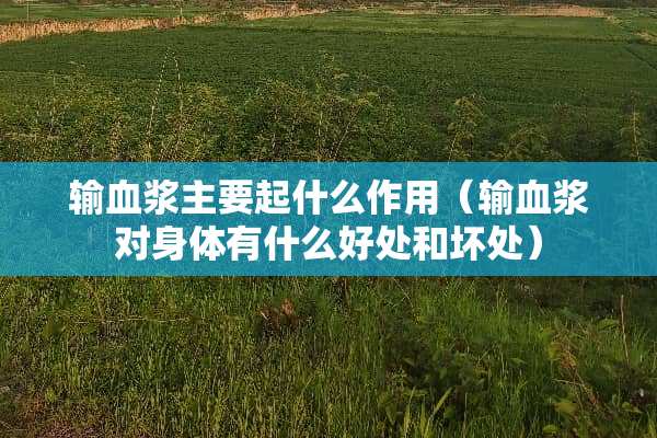 输血浆主要起什么作用（输血浆对身体有什么好处和坏处）