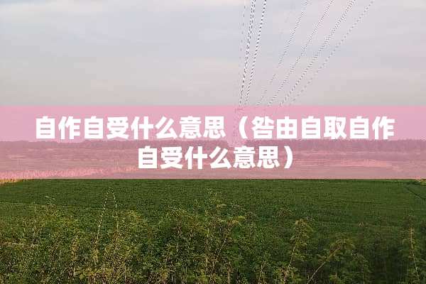 自作自受什么意思（咎由自取自作自受什么意思）
