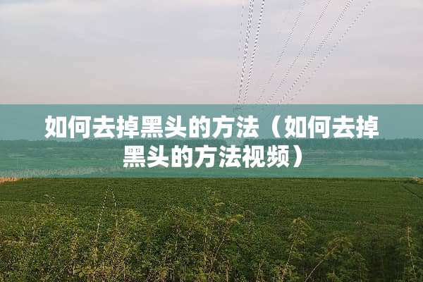如何去掉黑头的方法（如何去掉黑头的方法视频）