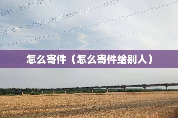 怎么寄件（怎么寄件给别人）