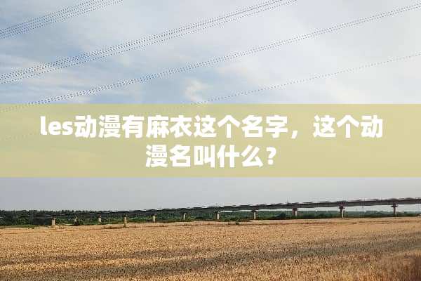 les动漫有麻衣这个名字，这个动漫名叫什么？