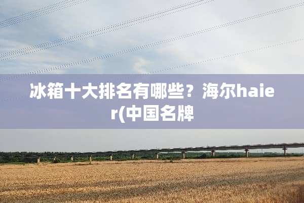 冰箱十大排名有哪些？海尔haier(中国名牌
