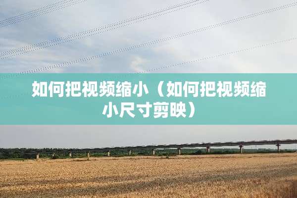 如何把视频缩小（如何把视频缩小尺寸剪映）