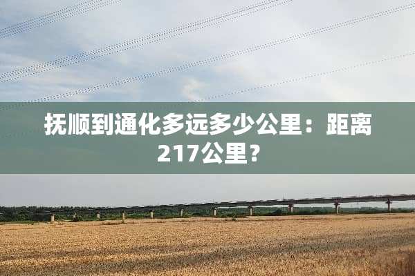 抚顺到通化多远多少公里：距离217公里？