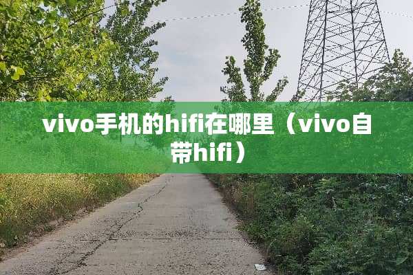 vivo手机的hifi在哪里（vivo自带hifi）
