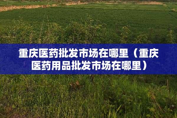 重庆医药批发市场在哪里（重庆医药用品批发市场在哪里）