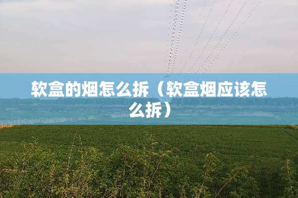 软盒的烟怎么拆（软盒烟应该怎么拆）