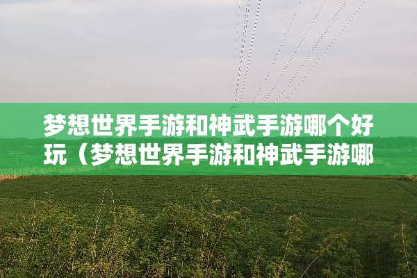 梦想世界手游和神武手游哪个好玩（梦想世界手游和神武手游哪个好玩些）
