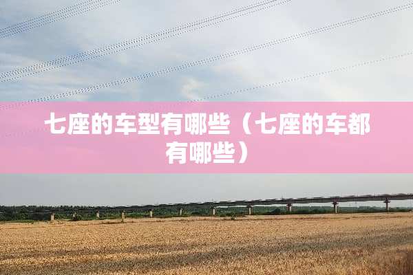 七座的车型有哪些（七座的车都有哪些）
