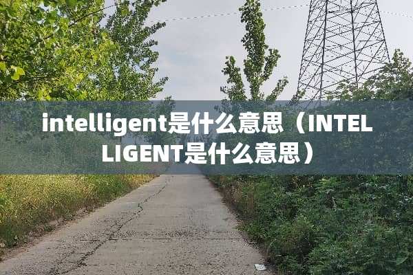 intelligent是什么意思（INTELLIGENT是什么意思）