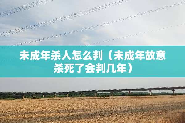 未成年杀人怎么判（未成年故意**了会判几年）