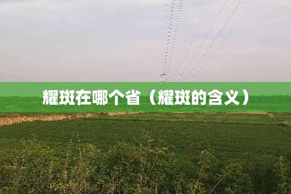 耀斑在哪个省（耀斑的含义）