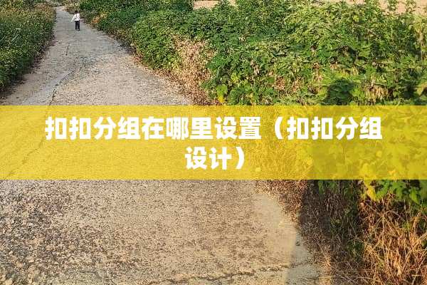 扣扣分组在哪里设置（扣扣分组设计）