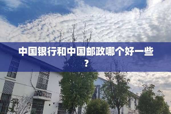 中国银行和中国邮政哪个好一些？